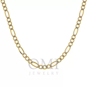 14K GOLD DIAMOND CUT 5MM FIGARO CHAIN