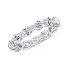 14K Gold Oval Diamond Eternity Band