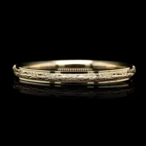 14K Yellow Gold Estate 7.00mm. Hinged Bangle Bracelet