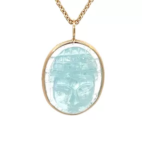 34.91ct Carved Buddha Aqua Elizabeth Stone