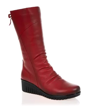 Cabello Elsie Red Leather Calf Boot