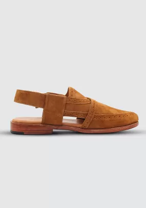 Classic Suede Leather Mustard Peshaweri Chappal