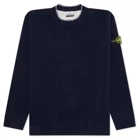 Crewneck Knit Sweater - Navy Blue