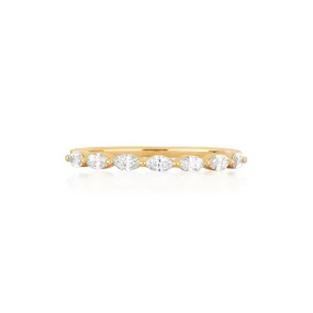 EF Collection - Diamond Half Moon Stack Ring, Yellow Gold