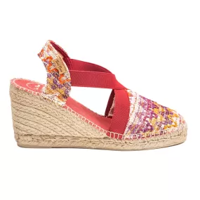 Embroidered Cotton Blend Wedge Espadrille for Women - Terra-7KT