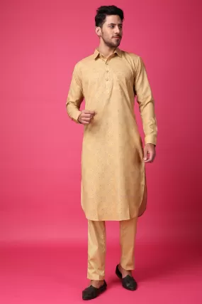 Golden Glow Textured Kurta