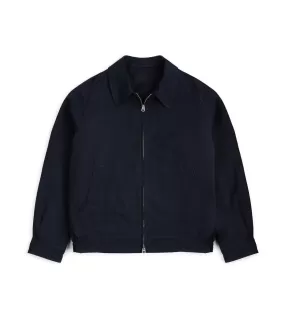 Kaptain Sunshine Cotton Rayon Harrington Jacket: Navy