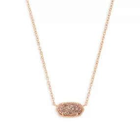 Kendra Scott Elisa Oval Pendant Necklace in Rose Gold Drusy and Rose Gold