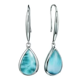 Larimar Teardrop French Hook Earrings