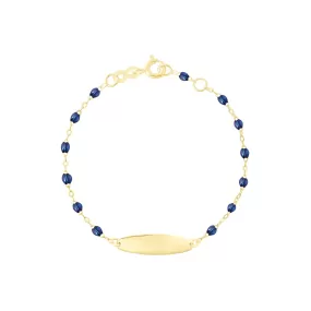 Little Gigi Lapis bracelet, Oval plaque, Yellow Gold, 5.1"