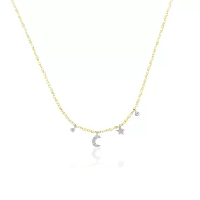 Moon and Star Charm Necklace