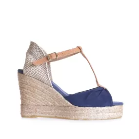 Plain Suede Leather Wedge Espadrille for Women - Cala-A