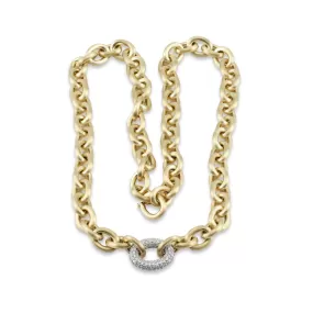 Satin 18K Yellow Gold 18-INCH Heavy Cable Chain Necklace