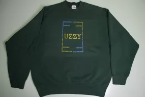 'UZZY' The Fuzzy Felt 1 of 1 Custom Crewneck Sweatshirt On A Vintage BVD Made in USA